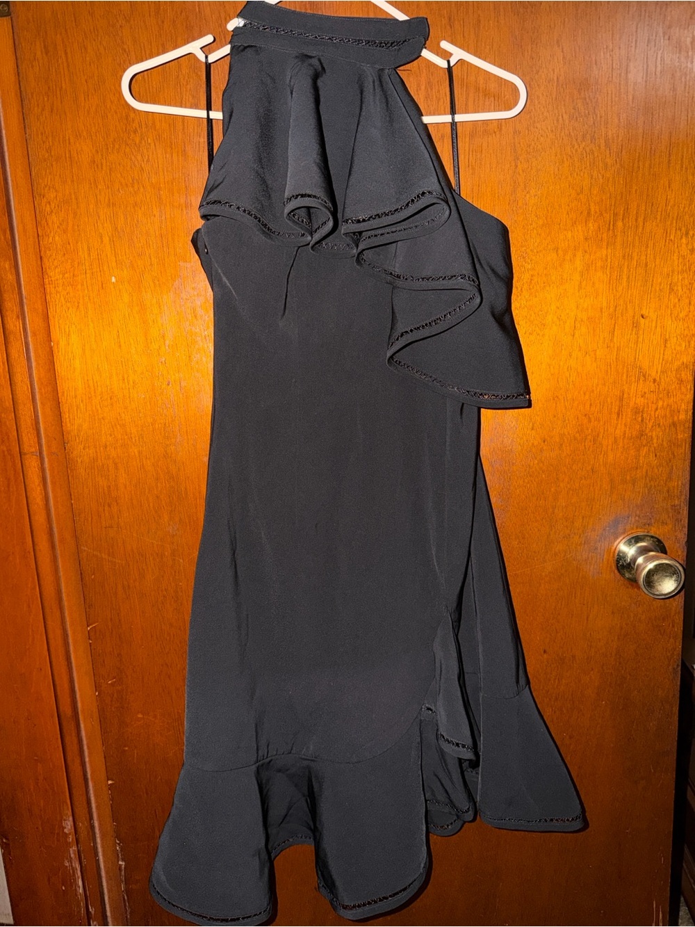 KEEPSAKE the Label Black One-Shoulder Ruffle Midi Dress